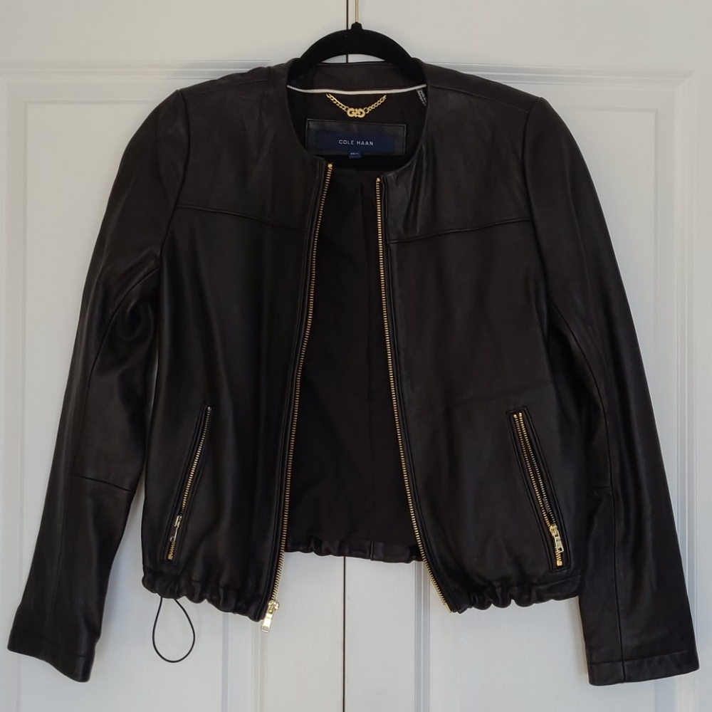 Cole Haan Black Leather Jacket